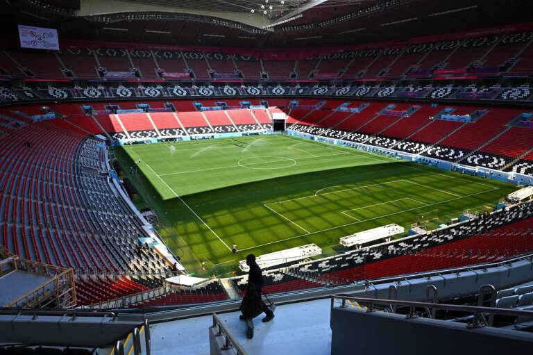 Al-Bayt Stadium in al-Khor hosts the opening game of the 2022 World Cup between host country Qatar and Ecuador. (Gabriel Bouys/AFP via Getty Images)