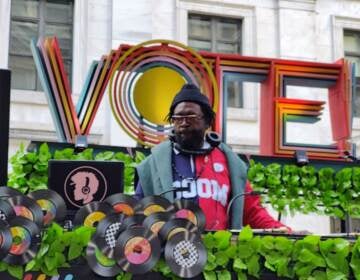 Questlove spins records outside City Hall