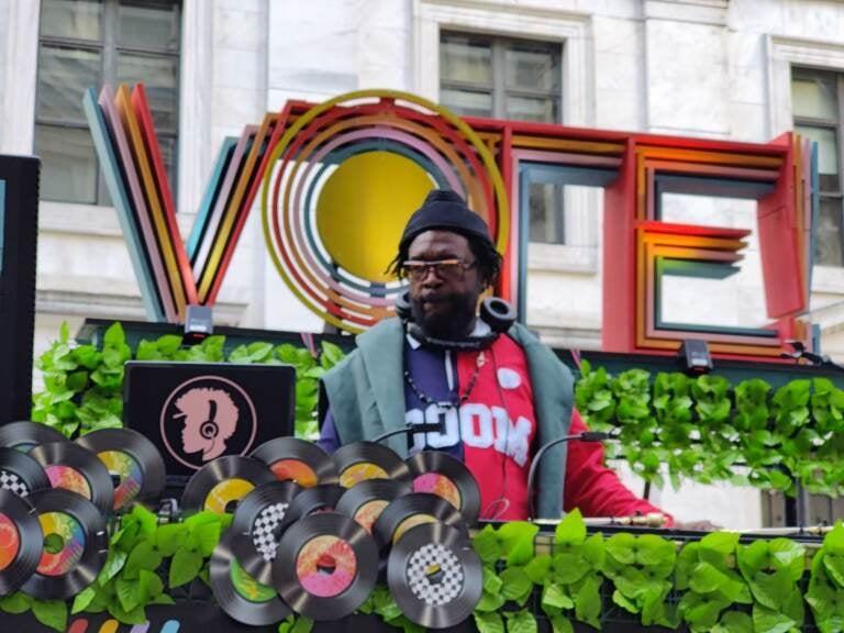 Questlove spins records outside City Hall
