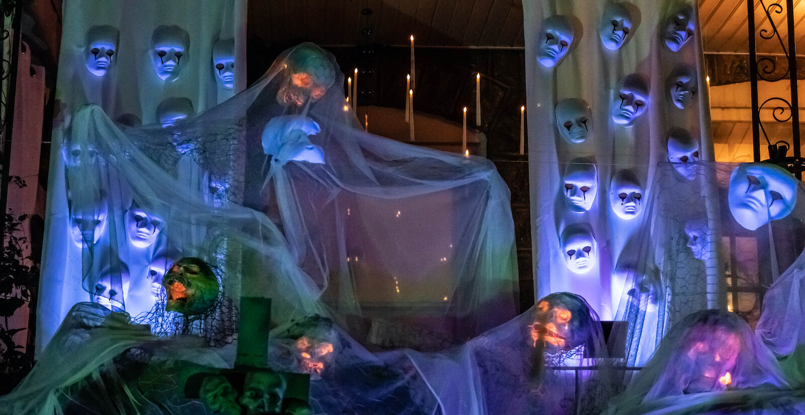 A haunted opera adorns a Philadelphia lawn near Halloween