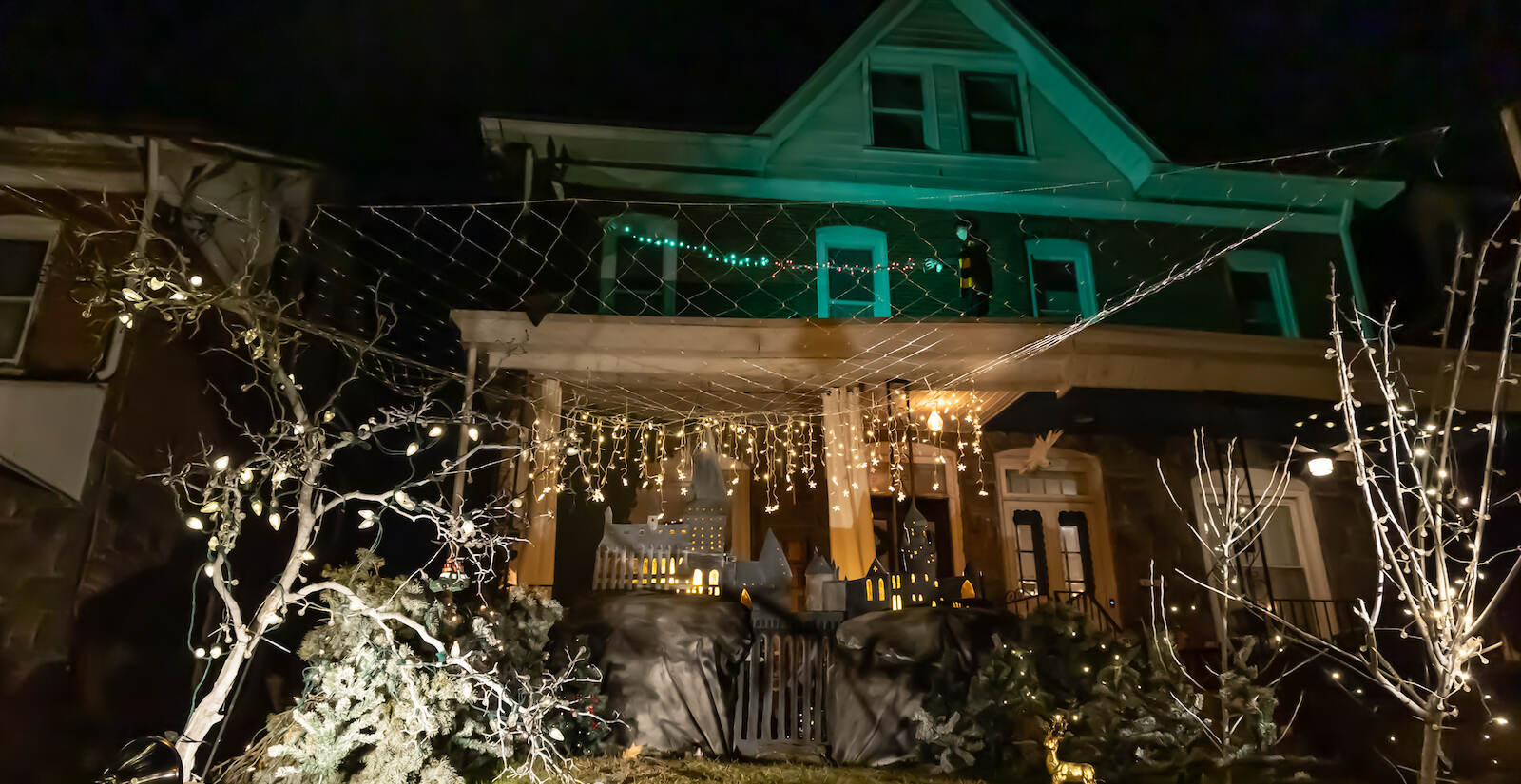 A Roxborough home's lawn is adorned in spooky decor.