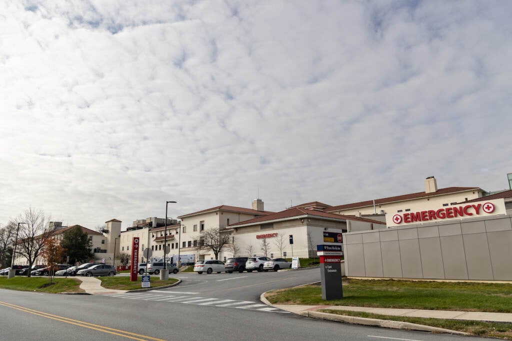 A view of the outside of Chester County Hospital in Pennsylvania.