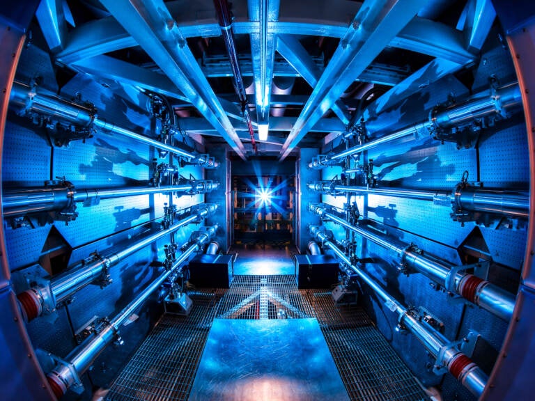 The multi-billion dollar National Ignition Facility has used 192 laser beams to create net energy from a tiny pellet of nuclear fuel. (Damien Jemison/LLNL/NNSA)