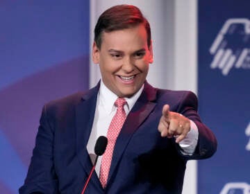 File photo: Rep.-elect George Santos, R-New York, speaks at an annual leadership meeting of the Republican Jewish Coalition Saturday, Nov. 19, 2022, in Las Vegas. (AP Photo/John Locher, File)