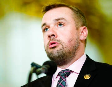 File photo: Pennsylvania House Speaker Bryan Cutler, R-Lancaster, speaker at the Capitol in Harrisburg, Pa., Tuesday, Feb. 8, 2022. Democrats in the Pennsylvania House moved to control the chamber, Wednesday, Dec. 7, 2022 after they barely won back a majority of seats in November but one of their incumbents died and two others won higher office. (AP Photo/Matt Rourke, File)