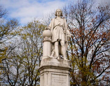 The statue of Christopher Columbus at Marconi Plaza