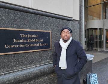 Fred Ginyard just before entering the courthouse on December 20, 2022. (Tom MacDonald/WHYY)