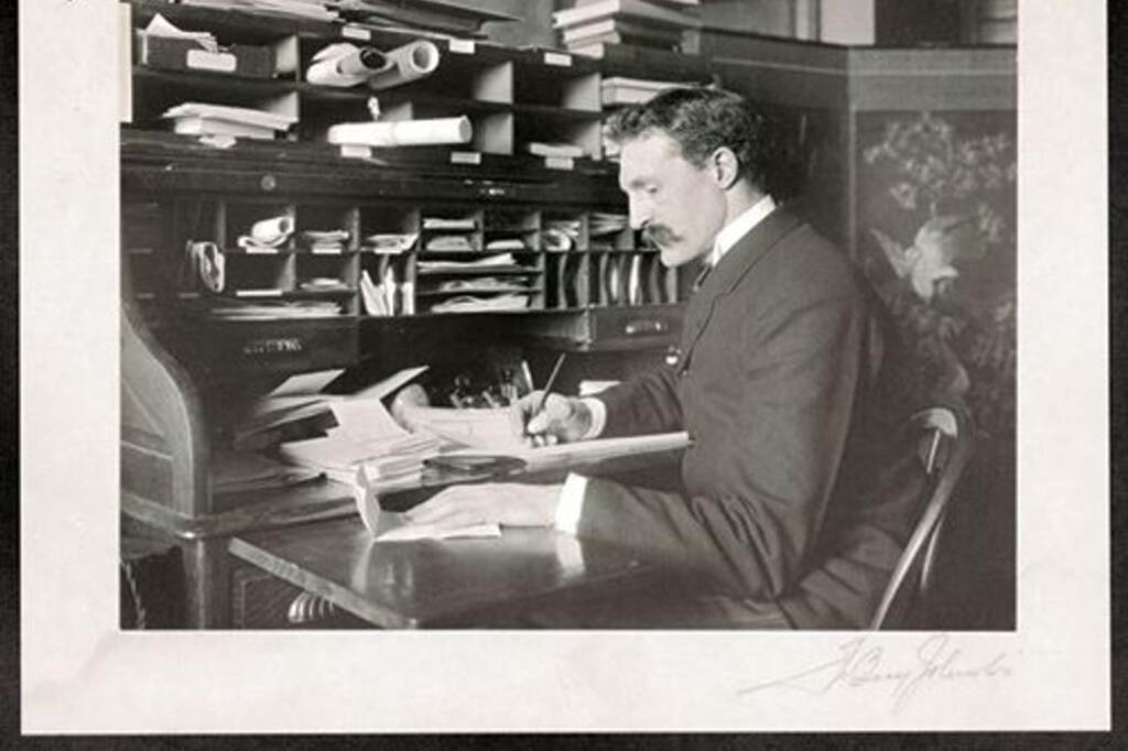 Gov. Gifford Pinchot is pictured at his desk
