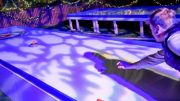 The iceless curling lanes at Franklin Square. (Courtesy of Historic Philadelphia)