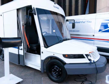 U.S. Postal Service electric vehicles are seen as Postmaster General of the United States of America Louis DeJoy announces the Postal Service will sharply increase the number of electric-powered delivery trucks in its fleet and will go all-electric for new purchases starting in 2026. (AP Photo/Jose Luis Magana)