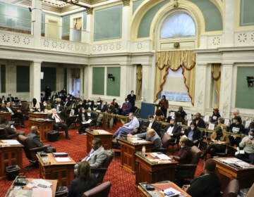 Philadelphia City Council chamber as seen from above.