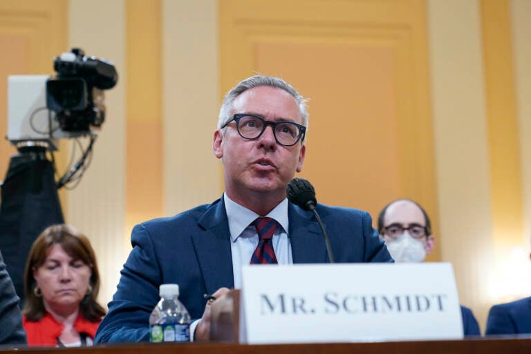 former city commissioner of Philadelphia Al Schmidt testifies in front of the House select committee investigating the Jan. 6 attack on the U.S. Capitol