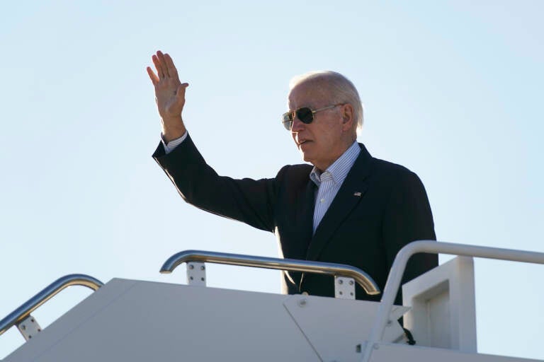 File photo: President Joe Biden waves before boarding Air Force One at El Paso International Airport in El Paso, Texas