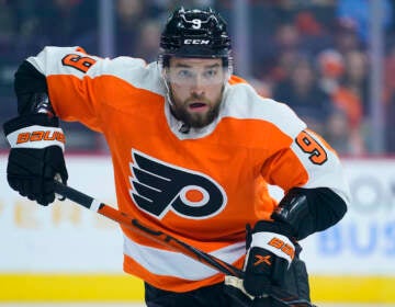 Philadelphia Flyers' Ivan Provorov plays during an NHL hockey game, Thursday, Oct. 13, 2022, in Philadelphia