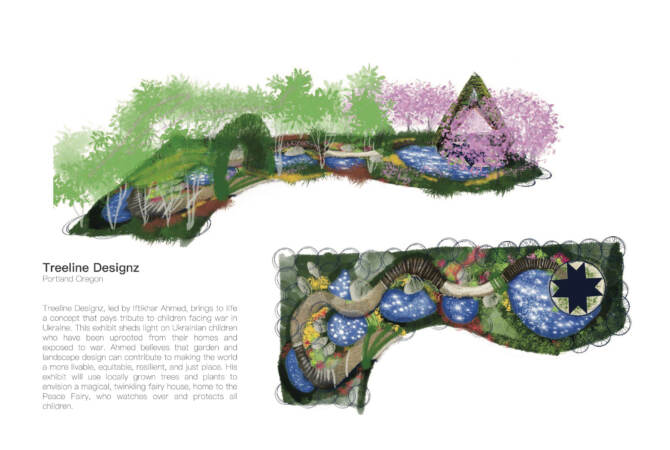 A rendering of Treeline Designz's entry in the 2023 Philadelphia Flower Show. (Courtesy of the Philadelphia Horticultural Society)