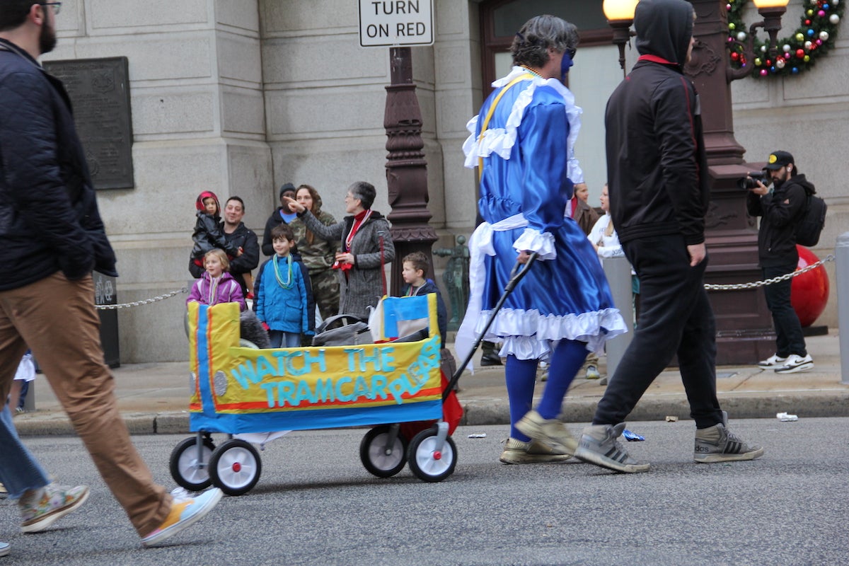 Costumes and props aplenty could be found at the Mummers Parade on Jan. 1, 2023. (Cory Sharber/WHYY)