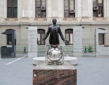 The Octavius V. Catto Memorial outside Philadelphia City Hall. (Mark Henninger/Imagic Digital)