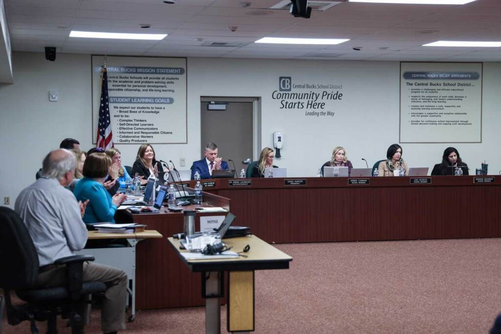 A view of a Central Bucks School District board meeting