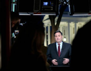 White House chief of staff Ron Klain speaks during a TV interview on the driveway of the White House on March 1, 2022. (Anna Moneymaker/Getty Images)