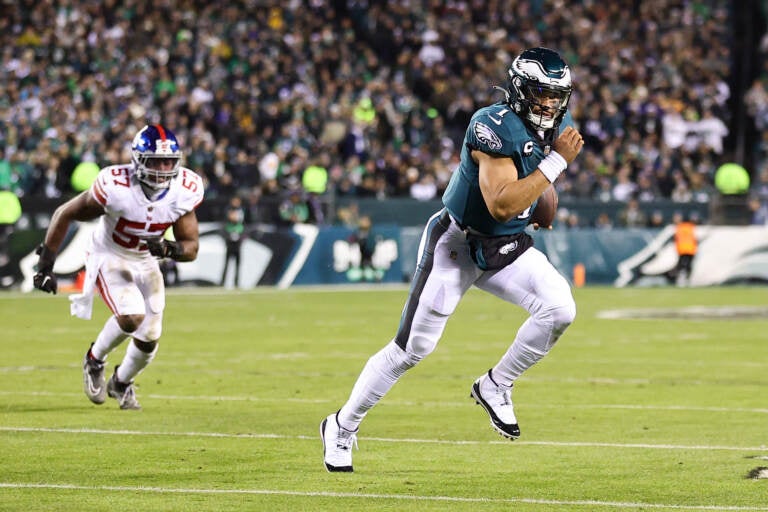 A football player running