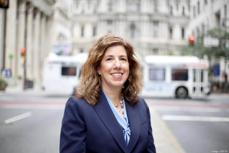 SEPTA General Manager Leslie Richards standing on the street