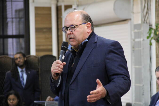 Allan Domb speaks at a Philly mayoral candidate forum