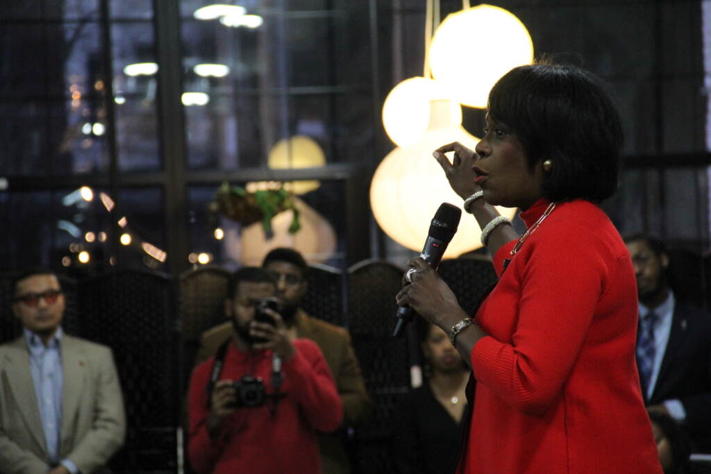 Cherelle Parker speaks at a Philly mayoral forum