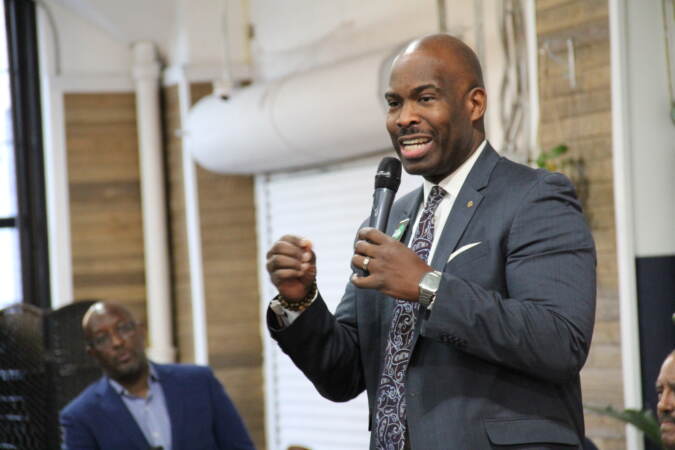 Derek Green speaks at a Philly mayoral candidate forum