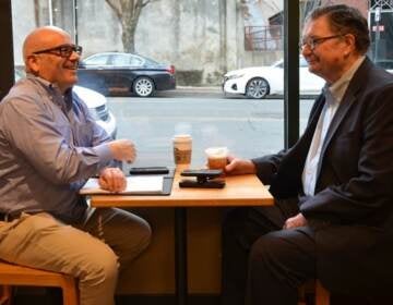 Trenton Mayor Reed Gusciora (left) and incumbent Mercer County Executive Brian Hughes