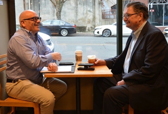 Trenton Mayor Reed Gusciora (left) and incumbent Mercer County Executive Brian Hughes