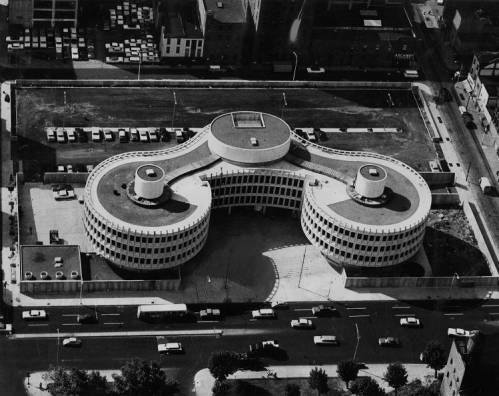 A black-and-white image of the Roundhouse