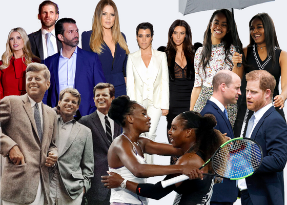 Serena and Venus Williams (AP Photo/Kin Cheung); former first daughters Malia and Sasha Obama (AP Photo/Susan Walsh); Prince William and Harry, Duke of Sussex, (Kirsty O'Connor/AP); Ivanka, Eric and Donald Trump Jr. (AP Photo/Evan Vucci); Kim, Kourtney and Khloe Kardashian (Evan Agostini/Invision/AP); John, Robert and Ted Kennedy (AP).