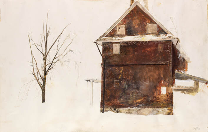 Never Seen Wyeth Paintings Now On View WHYY   2023 02 10 Provided Brandywine Museum Chadds Ford Pa Andrew Wyeth Home Places Exhibit Brick House 706x450 