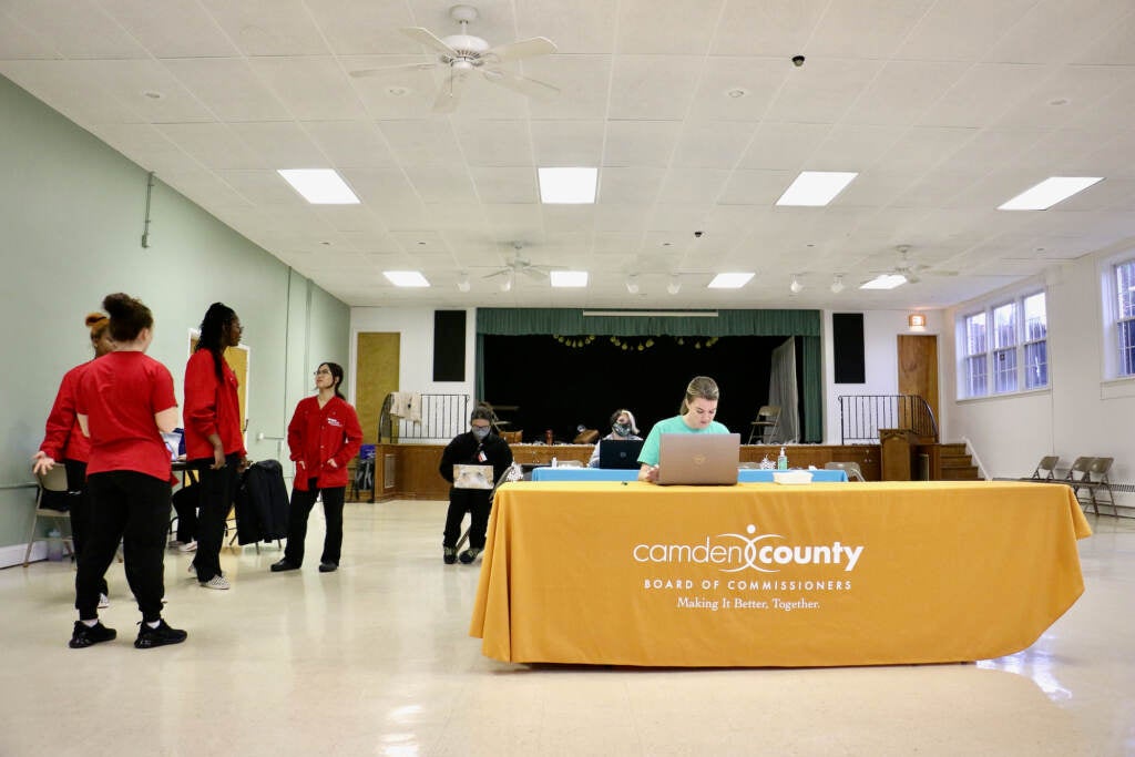 A COVID-19 vaccination clinic put on by the Camden County health department at the United Methodist Church in Haddon Heights