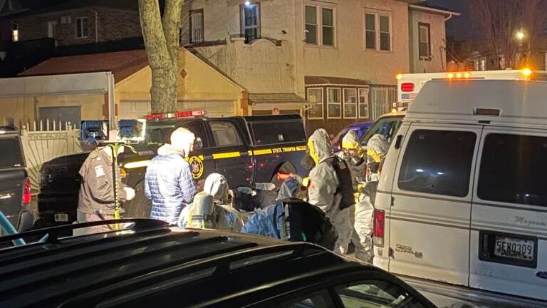 A hazmat crew found more than 28 pounds of fentanyl, xylazine and cocaine inside this home in the Bronx borough of New York City