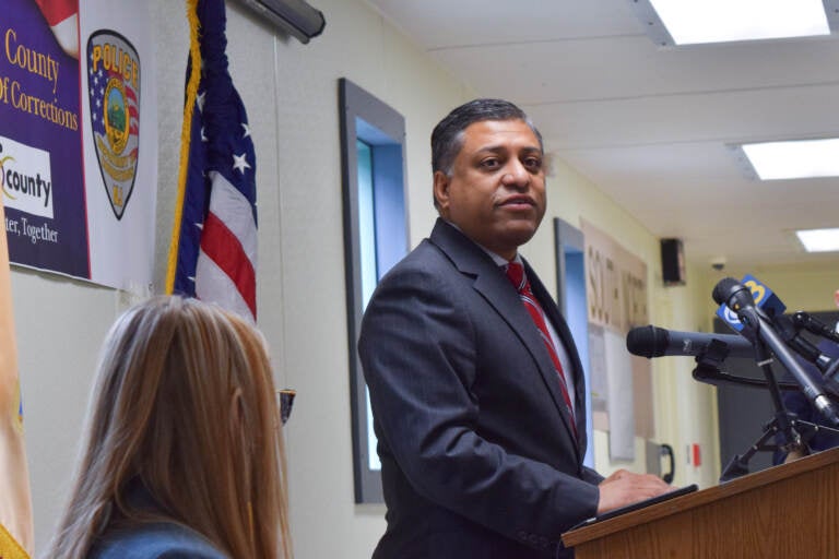 Dr. Rahul Gupta at a podium