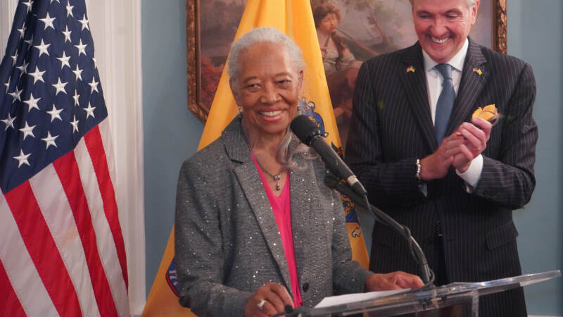 Theodora Lacey, of Teaneck, is honored. She helped organize the Montgomery bus boycotts alongside Rosa Parks and Dr. Martin Luther King Jr. (Tennyson Donyéa/WHYY)