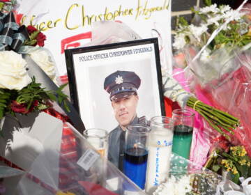 A memorial to Officer Christopher Fitzgerald.