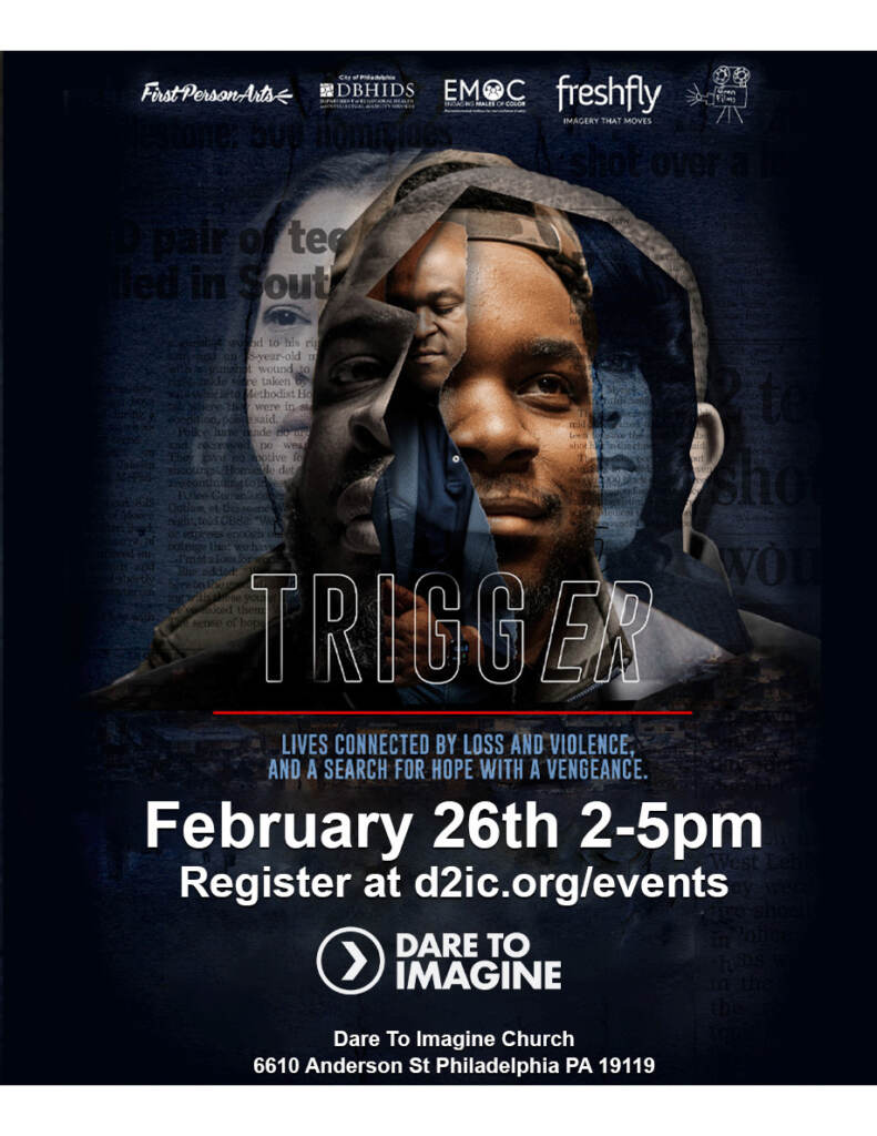 A poster advertises a screening of TRIGGER.