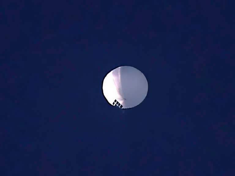 An image of a spy balloon in the sky