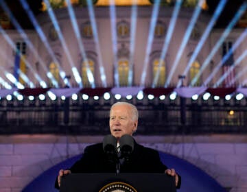 President Biden speaking at a podium