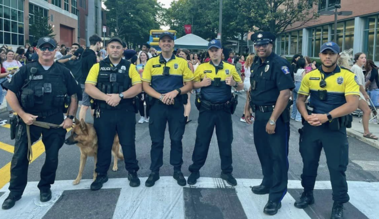 Temple Police Officer Christopher Fitzgerald (far right) was slain on February 18, 2023. (Temple University Police Association/Facebook)