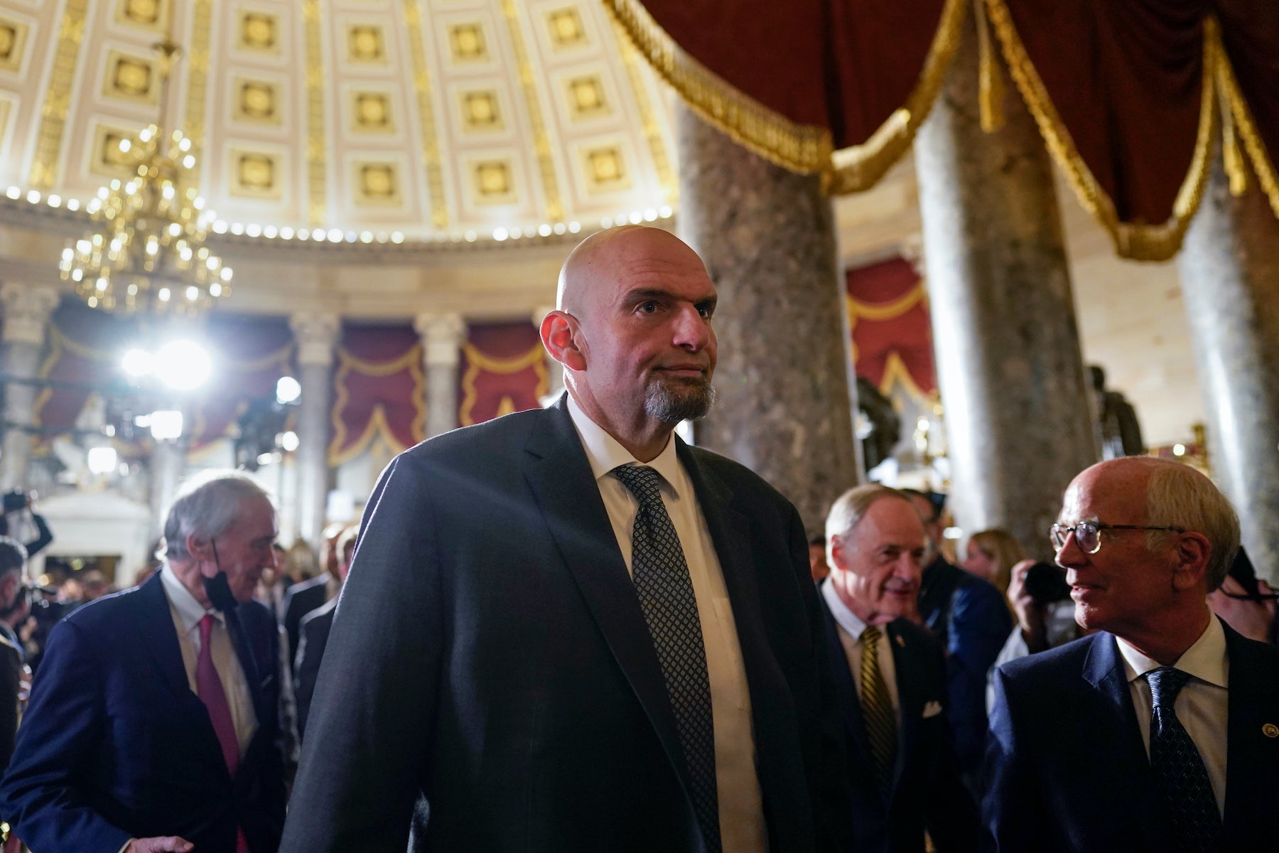 Fetterman walking into the State of the Union Address at the Capitol.