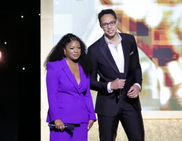 Cherelle Griner (left) and Brittney Griner, on the right, speak onstage during the 54th NAACP Image Awards in Pasadena