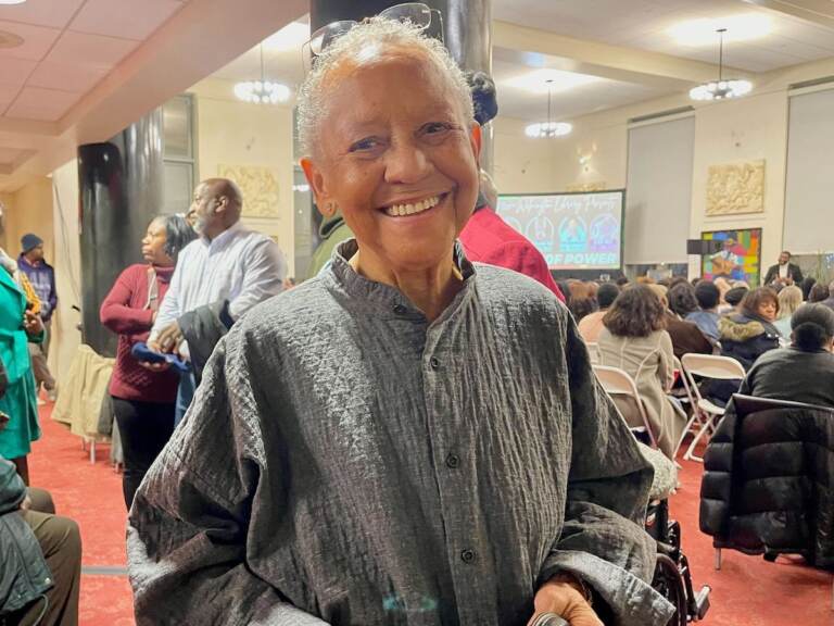 Nikki Giovanni smiling into the camera.