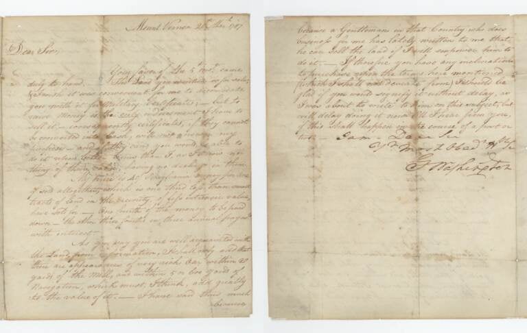 George Washington's full letter to Israel Shreve on March 5, 1787. (Courtesy of the Raab Collection)