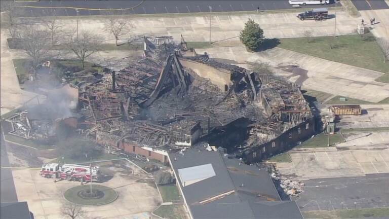 A church that was destroyed in a massive 8-alarm fire in New Jersey on Monday evening was still smoldering on Tuesday. (6abc)