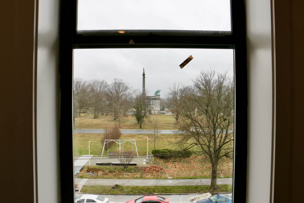 A view of East Fairmount Park from the Parkside Street apartment building