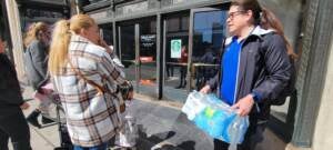 Residents could be seen carrying water through the streets of Philadelphia after the city recommend people start using bottled water starting at 2 p.m. on Sunday