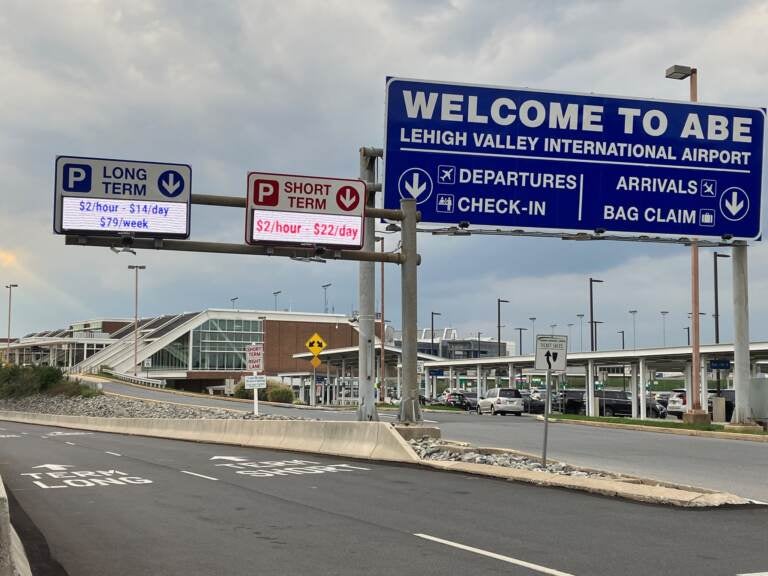 The welcome sign at Lehigh Valley International Airport